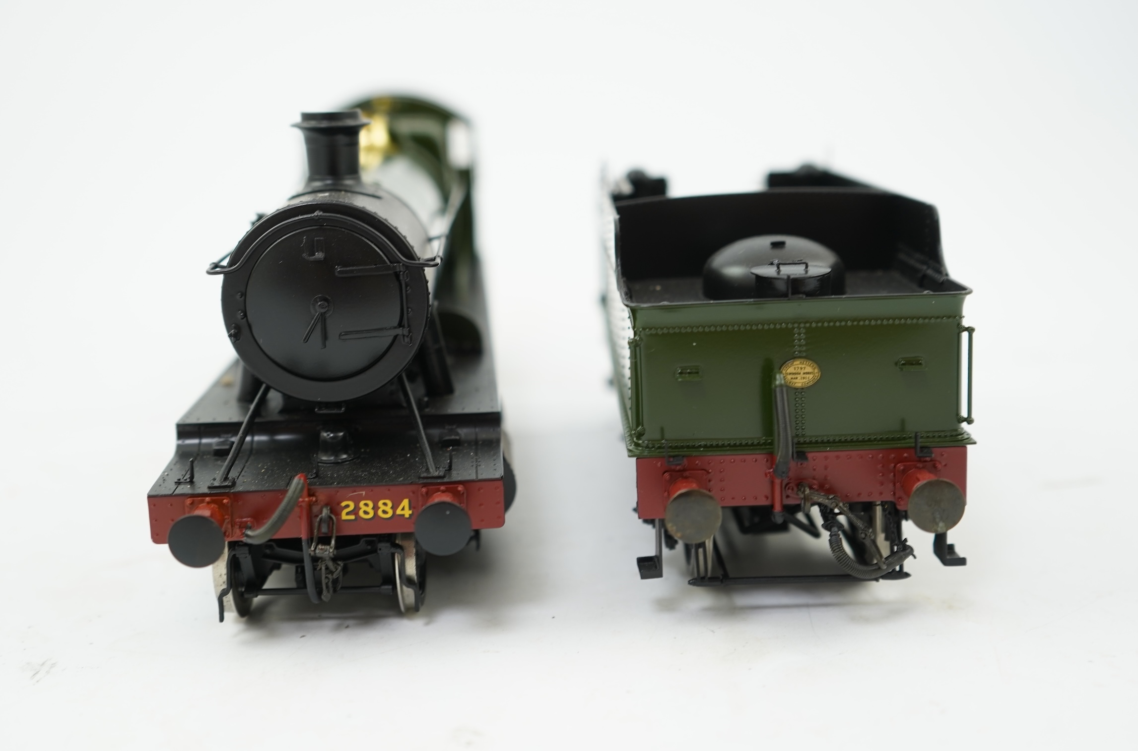 An 0 gauge Masterpiece Models model of GWR Class 28xx, 2884, 2-8-0 tender locomotive, powered for two rail operation, with original box.